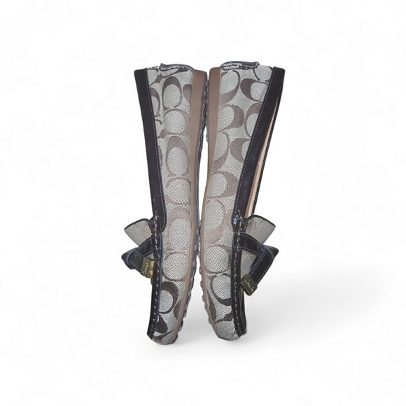 Coach Women's Tan and Brown Patterned Loafers - Picture 6 of 8